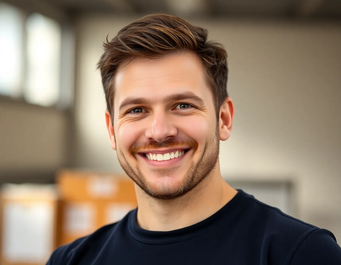 Portrait of a smiling man who is a team captain